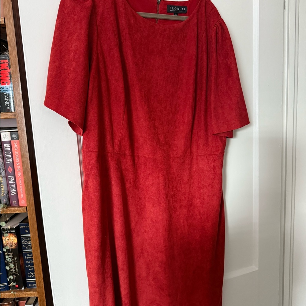 Eloquii Suede Red Dress